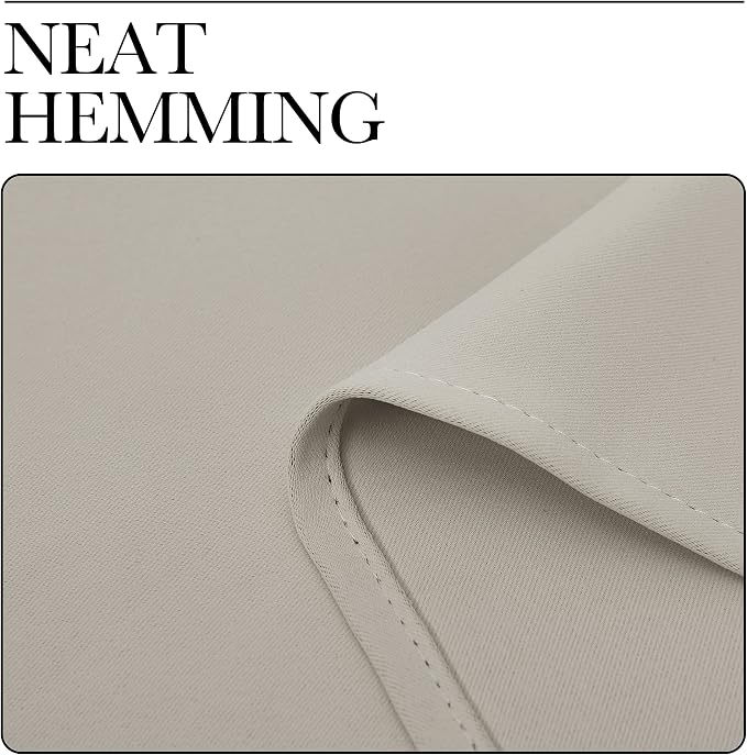 NICETOWN Room Darkening Window Treatment Curtain, Natural, Single Panel, 42 by 45, Energy Smart Thermal Insulated Block Out Sunlight Shade & Blind for Bedroom with Grommet Ring Top
