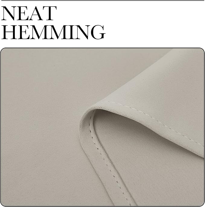 NICETOWN Natural Blackout Curtain 57 inch Length, W55 x L57 Inch, 8 Grommets Top, 1 Piece, Thermal Insulated Modern Window Treatment Soundproof Drape Panel for Bedroom/Living Room