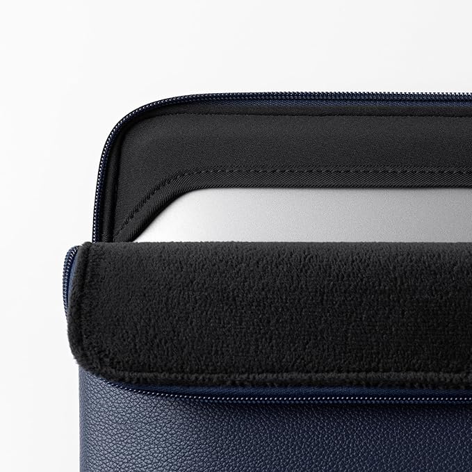 Comfyable Slim Protective Laptop Sleeve Compatible with 13/13.3/14 Inch MacBook Air & MacBook Pro, Mac Travel Case, Laptop Pouch, Slim PU Leather Cover M5/M4/M3/M2/M1 2025-2021, Blue
