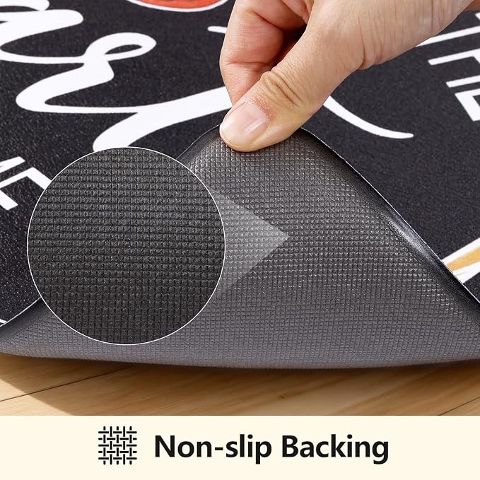 Yamaziot Anti Fatigue Kitchen Rug Set of 2, Non-Slip Cushioned Floor Mats | 20" x 59"+20" x 32", Waterproof Farmhouse Cushioned Comfort Standing Desk Mat with Runner for Sink, Office, Laundry