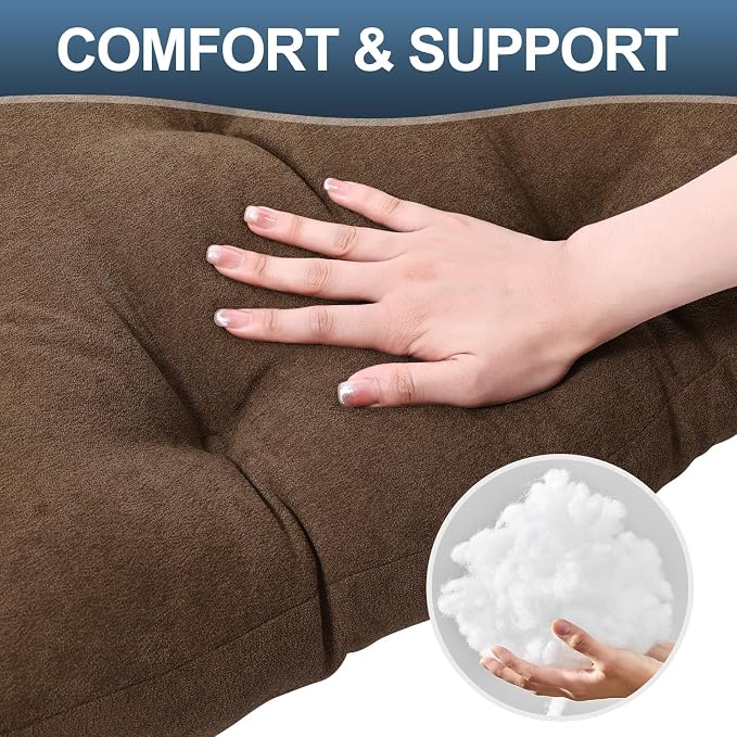 Back Pillow for Recliner Lumbar Support Pillow Soft and Fluffy Back Support Cushion Thick Lumbar Cushion for Chairs, Recliners,Sofa, Couch and Bed for Pain Relief Brown