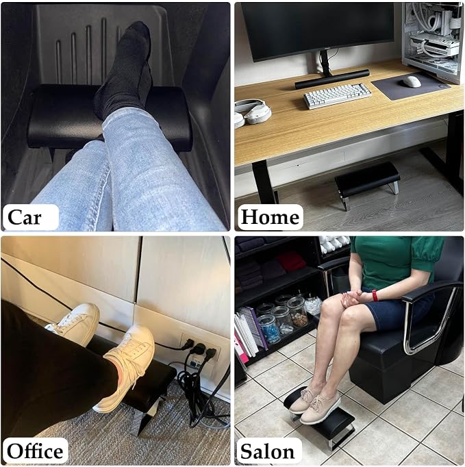 Waterproof Footrest, Upgraded High Elasticity Foot Rest Under Desk Footrest, Ergonomic Foot Rest for Under Desk at Work, Highly Supportive, No Deformation, Black