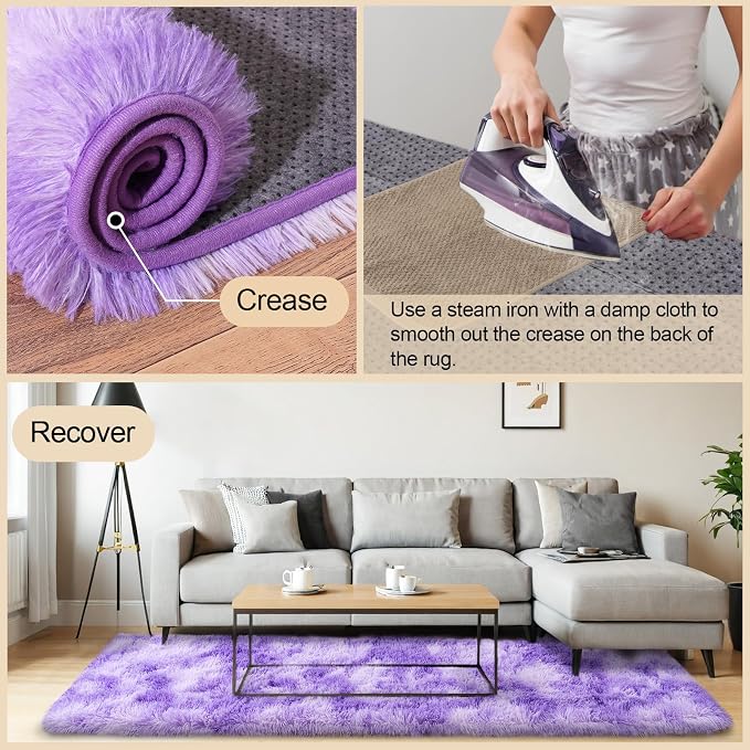 Mugorn Small Soft Shag Rugs for Bedroom, 3x5 Fluffy Area Rugs for Living Room