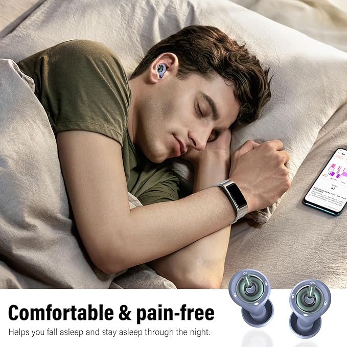 Ear Plugs for Sleeping Noise Cancelling, EarPlugs for Noise Reduction 35dB with 6 Ear Tips, Reusable Noise Cancelling Ear Plugs, Silicone Hearing Protection Earplugs for Snoring/Study, Light Blue