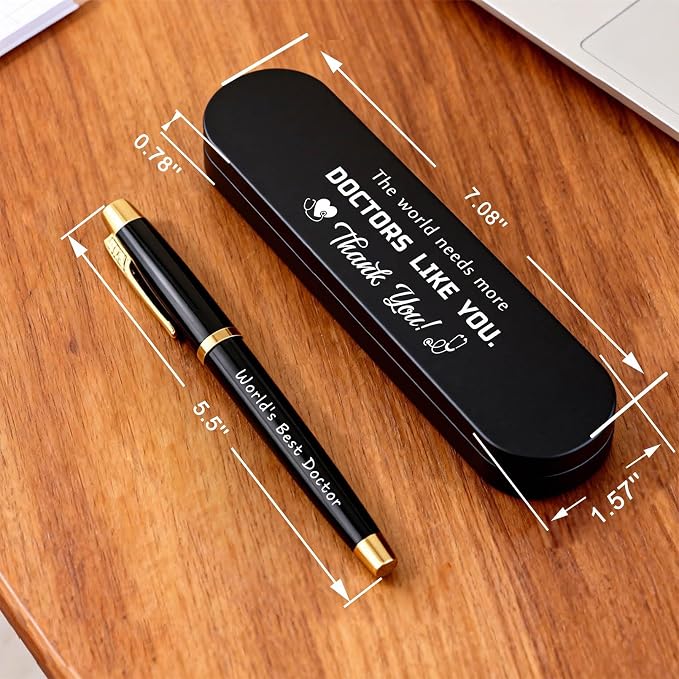 TANWIH Appreciation Gifts for Doctor - World’s Best Doctor Gel Pen Gift Set - Thank You Birthday Graduation Christmas Medical School Gift for Doctors