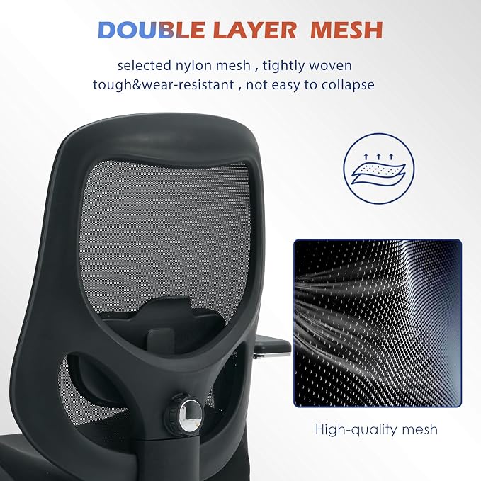 BOSMILLER 700lbs Big and Tall Office Chair with Wide Thick Seat Cushion for Sitting All Day,Ergonomic Mesh Desk Chair with Adjustable Lumbar Support for Heavy People,4D Armrests