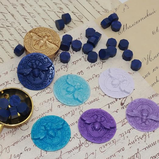 250pcs Wax Seal Beads Lavender Purple, Andotopee Premium Sealing Wax Beads for Stamp Seals, Octagon Seal Stamp Pellets Refill Pack for Wedding Invitation, Letter Envelope, Scrapbook DIY, Bridal Crafts