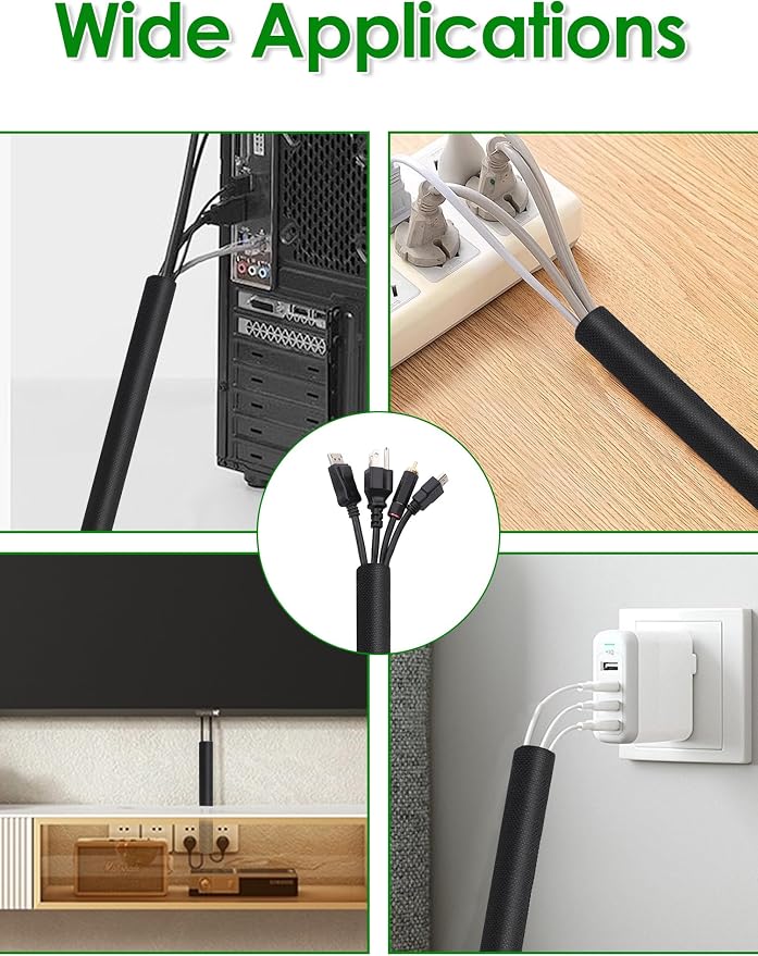 Wire Sleeves for Cables -Mic Boom Arm Cables Sleeve, Tidy up the Wire Harness, Versatile, Flexible and Easy to Install by YOUSHARES (2PCS)