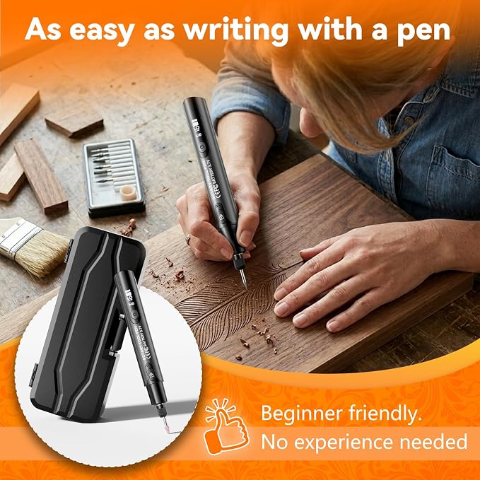 Portable Cordless Engraving Pen for Artists & DIYers Beginner Friendly 6-Speed Adjustable Rechargeable Engraving Pen Tool for Bead, Metal, Wood, Glass and Plastic(Gray)