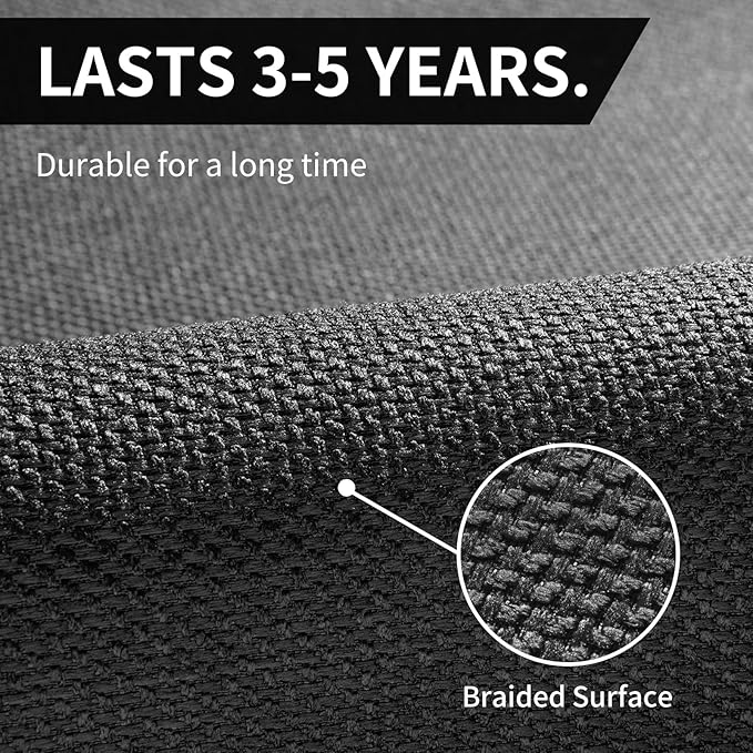 YDKGL Kitchen Mats for Floor, Super Absorbent Kitchen Rugs Non Slip Washable, Soft Imitation Linen Braided Kitchen Runner Rug, Standing Mat Kitchens Sink Mat, Easy to Clean, Black 17x71