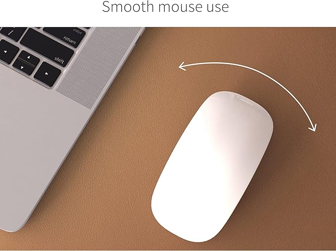 RENMTURE Dual-Sided Mouse Pad, Natural Cork & PU Leather Large Desk Pad for Office and Home Work, Desk Protector Non-Slip, Waterproof, Easy Clean (Brown,47"x17")