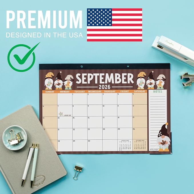 Hadley Designs Large Teacher Desk Calendar 2026-2027 - Desktop Calendar 2026, 18-Month Desk Calendars for Home, Office & Classroom, Cute Classroom Must Haves, Back to School Teacher Gifts