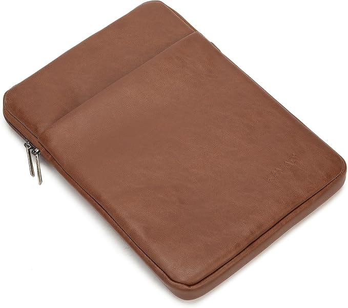 Kinmac 360° Protective Vertical Laptop Sleeve Case Cover Bag (Coffee PU, 15 inch-15.6 inch)