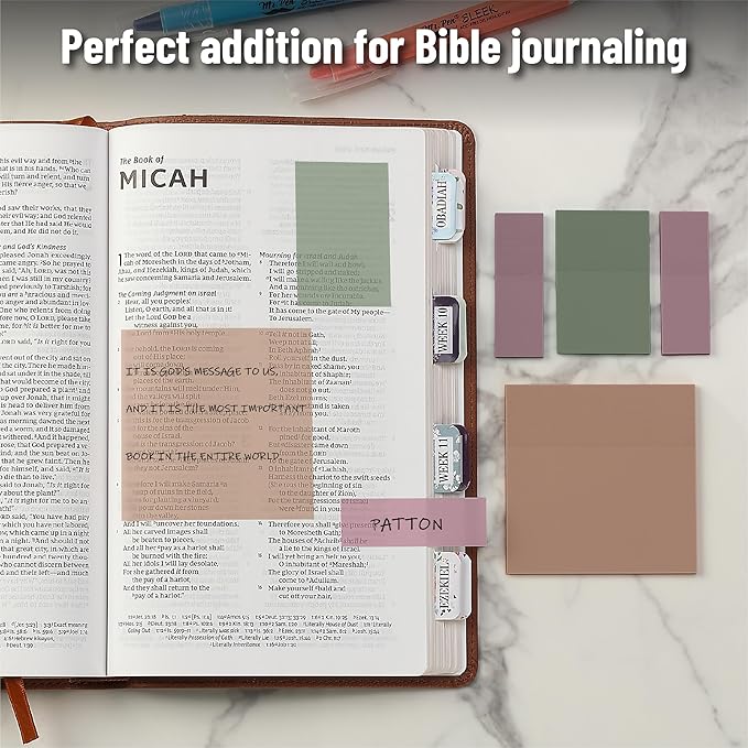 Mr. Pen- Transparent Sticky Notes with Pen, 200 Sheets, Sunset Breeze, Bible Sticky Notes for Books, Stocky Notes for Bible Journaling