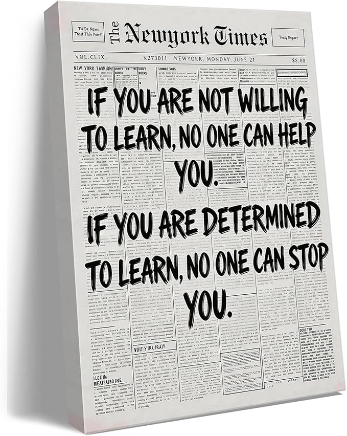Black And White Newspaper Poster for preppy room Motivational Wall Art Inspirational Office wall art for home decor Positive Quotes wall prints Encouragement Gifts Positive Sayings for Wall Decor . A-521