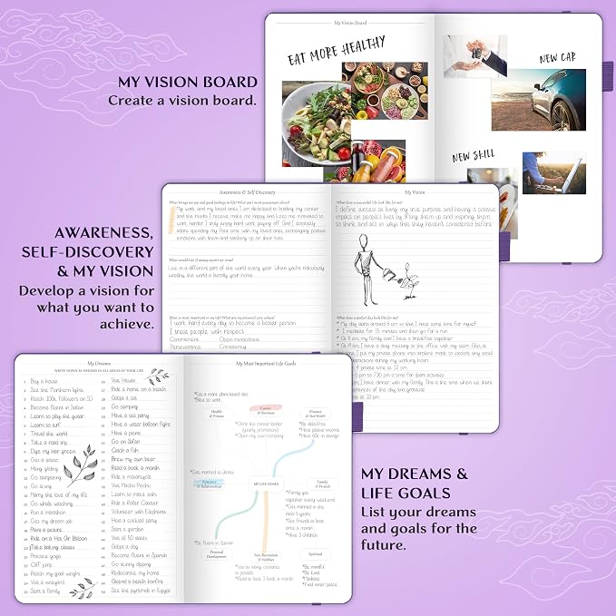 Legend Undated Weekly Planner – Goal Planner Journal & Organizer Notebook – Agenda Book with Monthly Calendar & To-Do List, A5 (Purple)