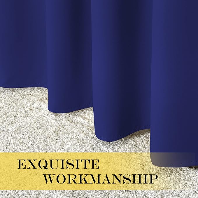 NICETOWN Navy Blue Blackout Curtains for Bedroom 72 Inches Long, Thermal Insulated Room Darkening Grommet Window Curtains for Living Room Nursery, 66 inch x 72 inche, 1 Panel
