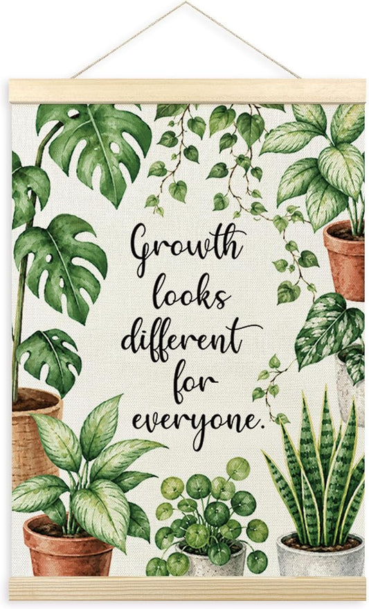 TLESKE Mental Health Wall Art Poster, Growth Mindset Inspirational Wall Decor Hanging Poster with Hanger Frame for Therapy Office Classroom, Motivational Wall Prints Picture Framed Banner, 12x16