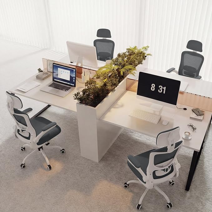 Ergonomic Office Chair for Long Hours, Adjustable Padded Lumbar Support for Lower Back Relief, 330 lb Capacity, Comfortable Computer Desk Chair for Home Office, Work & Study