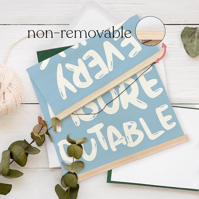 YQDEJ Blue Everything Is Figureoutable Inspirational Wall Art Poster Hanger Frame of 2, Positive Affirmations Wall Decor, Motivational Wall Art for Home Office Classroom, 12x16 Inch