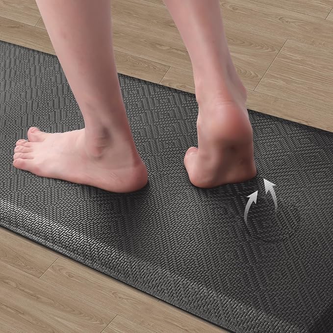 Mattitude Kitchen Mat Cushioned Anti-Fatigue Floor Mat Water Resistant Non-Slip Mats and Rugs Standing and Comfort Desk Mats for House Sink Office Laundry (Dark Grey, 17.3"x39")
