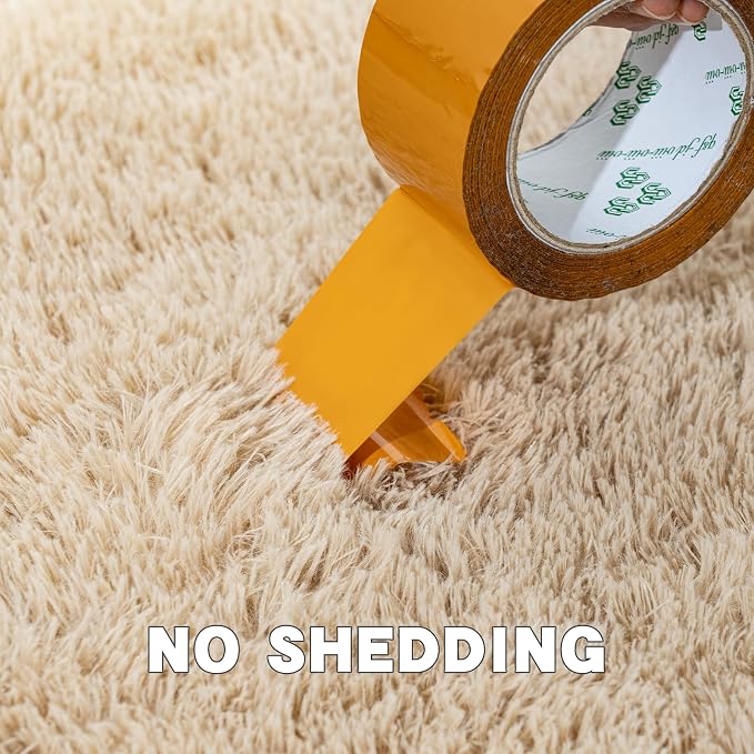 6x9 Area Rugs for Living Room, Fluffy Shaggy Rug Soft Carpets, Rugs for Bedroom Nursery Kids Room Dorm Home Decor Aesthetic, Light Tan