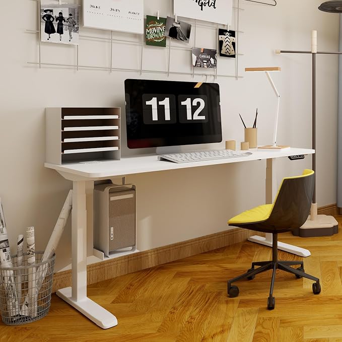 Fromann Dual Motor Standing Desk Frame 3 Stage Legs Electric Heavy Duty Sit Stand up Height Adjustable Desk Base for Home and Office