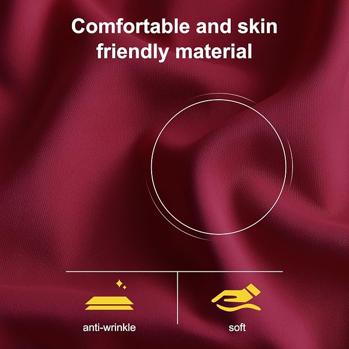 NICETOWN Wine Red 100% Blackout Curtain Panels, Rod Pocket Window Curtains with Black Liner for Nursery, 52 inches Wide Each Panel, 84 inches Drop Cold and Full Light Blocking Draperies (2 Pieces)