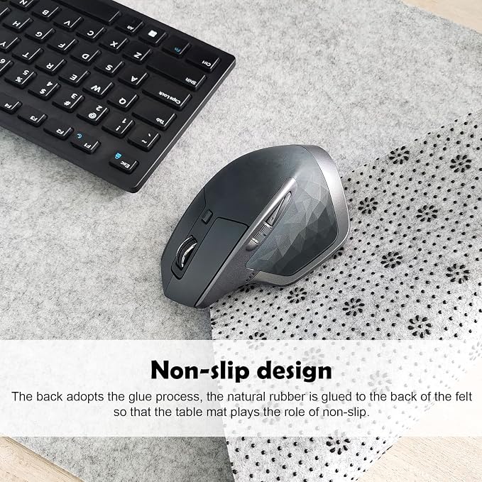 DAWNTREES Extra Large Felt Desk Mat,55''x23.6'' Non-Slip Desktop Protector | Full Desk Mouse pad, Computer Desk Mat for Keyboard and Mouse Pad,Desk Accessories for Home and Office (Light Gray)