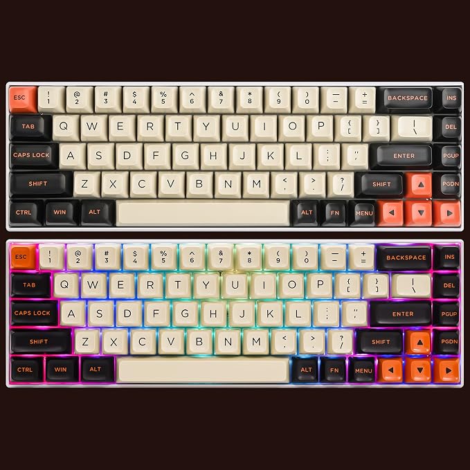 Guffercty kred 150 Keys ASA Keycap PBT Double-Shot Custom Keycaps Set with 6.25u and Split Spacebar for ANSI & ISO Layout MX Switches Mechanical Keyboard (ASA-Carbon)