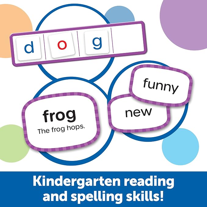 Learning Resources Skill Builders! Kindergarten Reading Activity Set - 122 Pieces, Ages 5+, Back to School Essential Materials, Homeschool Supplies