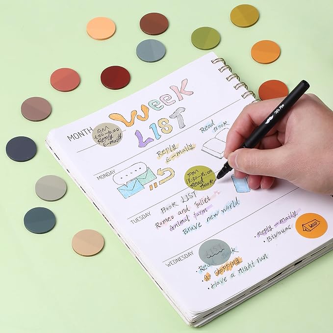 Mr. Pen- Transparent Sticky Note Set, 560Sheets, Colorful, Round Transparent Sticky Notes Set, Stocky Notes for Bible Journaling