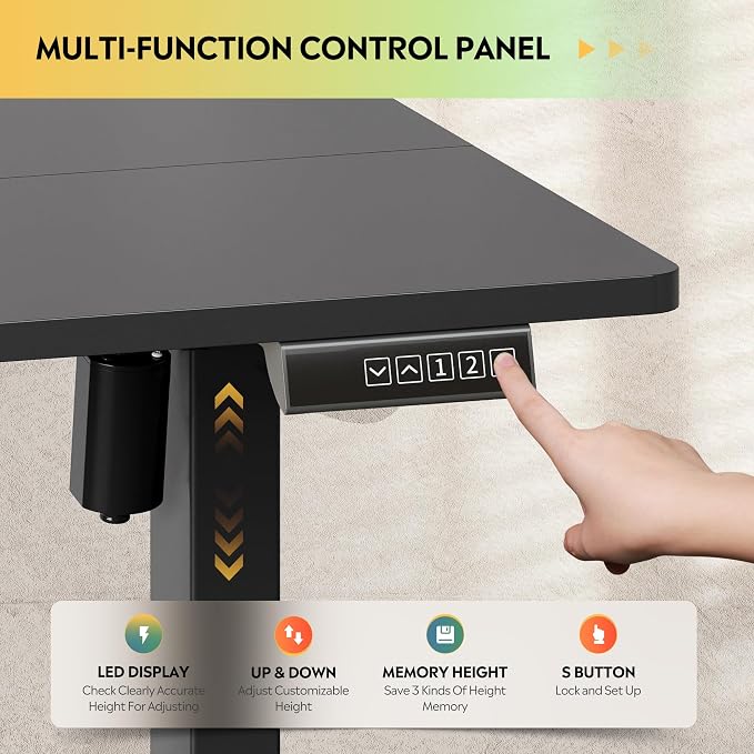 DEVAISE 55 Inch Standing Desk with Split Top, Ergonomic Computer Desk, Black