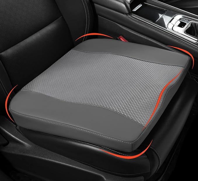 Lofty Aim Car Seat Cushion, Comfort Memory Foam Car Cushions for Driving - Sciatica & Lower Back Pain Relief, Driver Seat Pillow for Auto, Office Chair, Wheelchair - Dark Grey