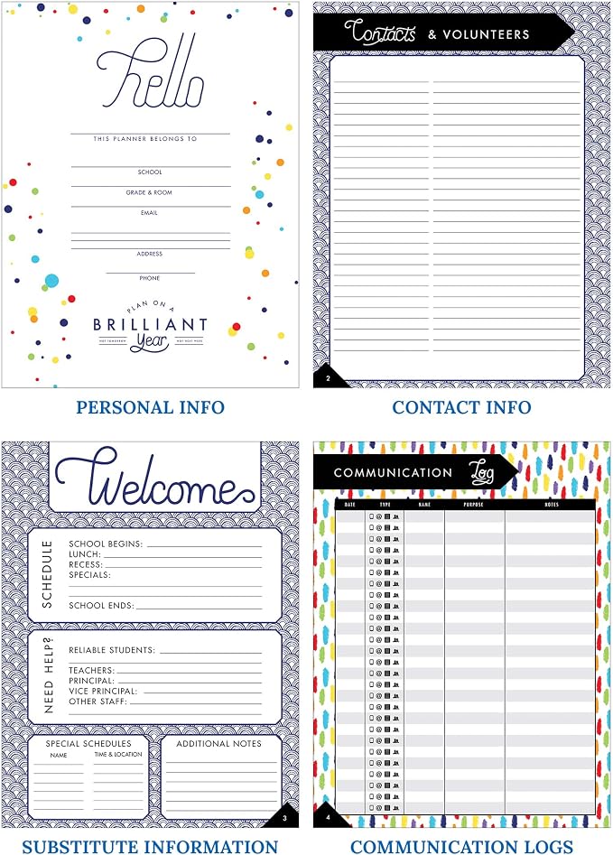 Carson Dellosa Sparkle and Shine Teacher Planner 2026-2027, Undated Holographic 8" x 11" Lesson Plan Book, Stickers, Class Schedule, Weekly Calendar School Supplies, Homeschool, Classroom Must Haves
