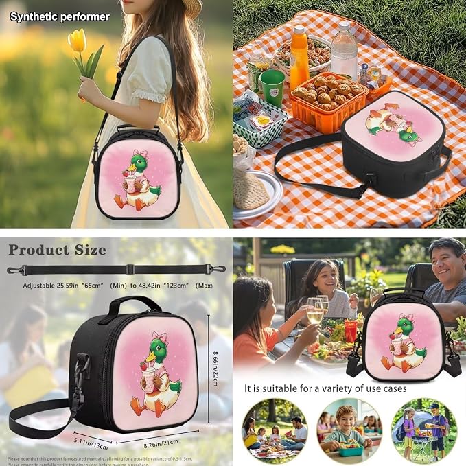 Duck Hunter Girls School Backpack Set 4 PCS, 17 Inch Pink Bow Camo Bookbag with Insulated Lunch Bag for Kids Ages 6-8 Elementary Back to School Supplies