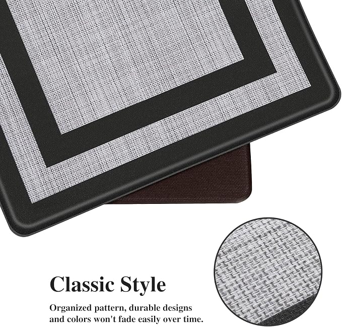Mattitude Kitchen Mats Set of 2 Cushioned Rugs Anti-Fatigue Mats for Kitchen Floor,Waterproof Non-Slip Mats and Rugs Set for Office,Floor,Laundry 17.3"×29"+17.3"×59",Black