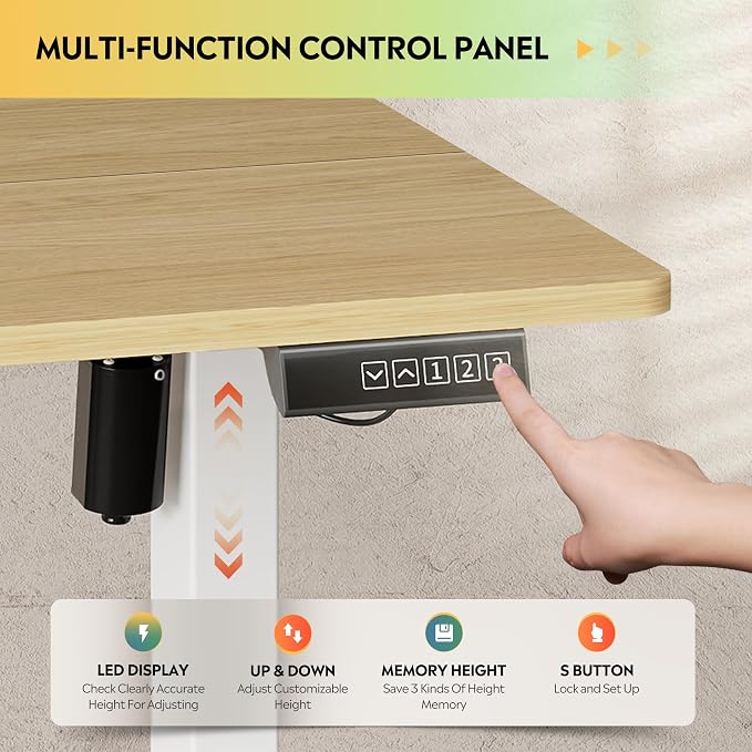 DEVAISE 55 Inch Standing Desk with Split Top, Ergonomic Computer Desk, Maple