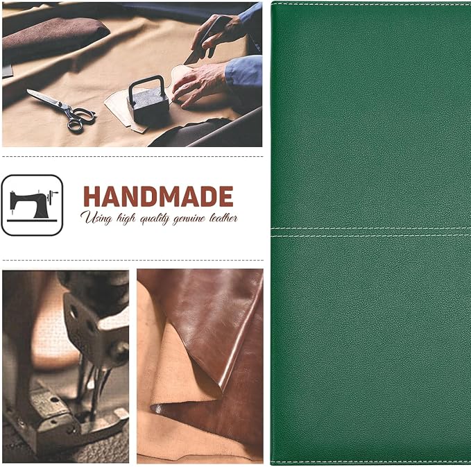 Toplive Padfolio 3 Ring Binder Organizer Business Portfolio Folder for Women, A4/ Letter Size PU Leather Portfolio Padfolio for Interview Conference Presentation, Dark Green