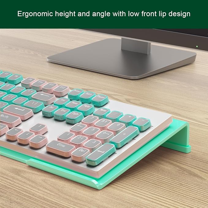 Computer Keyboard Stand Holder - Ergonomic Acrylic Keyboard Stand for Desktop Comfortable Keyboard Tray Riser with Silicone Anti-Slip Strip for Home School Office Desk Accessory, Green