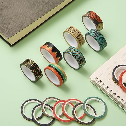 Mr. Pen- Washi Tape Set, 21 Rolls, Assorted Sizes, 5.5 Yards/Roll | Washi Tape for Scrapbook, Arts, Crafts, Journals and Planners, Ethnic Elegance Design