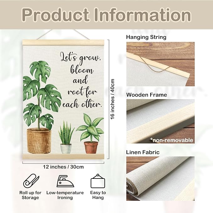 TLESKE Inspirational Wall Art Poster, Mental Health Motivational Wall Decor Hanging Poster with Hanger Frame for Therapy Office Classroom, Positive Affirmation Wall Prints Picture Framed Banner, 12x16