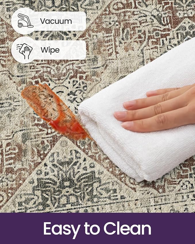 DEXI Kitchen Mats for Floor Cushioned, 23x35 Wide Runner Rug Non Slip, Waterproof Soft Comfort Standing Padded Anti Fatigue Decorative, Cream Red