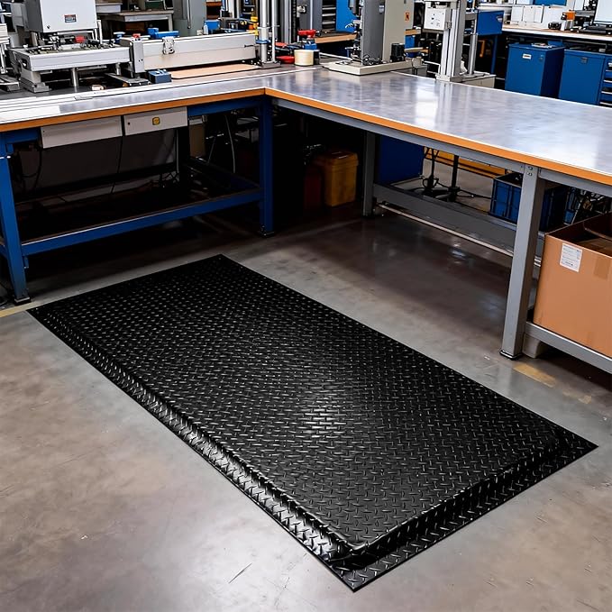 Anti Fatigue Mats Industrial 3' x 6' 15/16" Thick Ergonomic Standing Mat Commercial Kitchen Mat Heavy Duty Diamond Plate Shop Floor Mats Helps Relieve Back and Leg Soreness