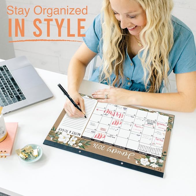 Hadley Designs Large Teacher Desk Calendar 2026-2027 - Desktop Calendar 2026, 18-Month Desk Calendars for Home, Office & Classroom, Cute Classroom Must Haves, Back to School Teacher Gifts