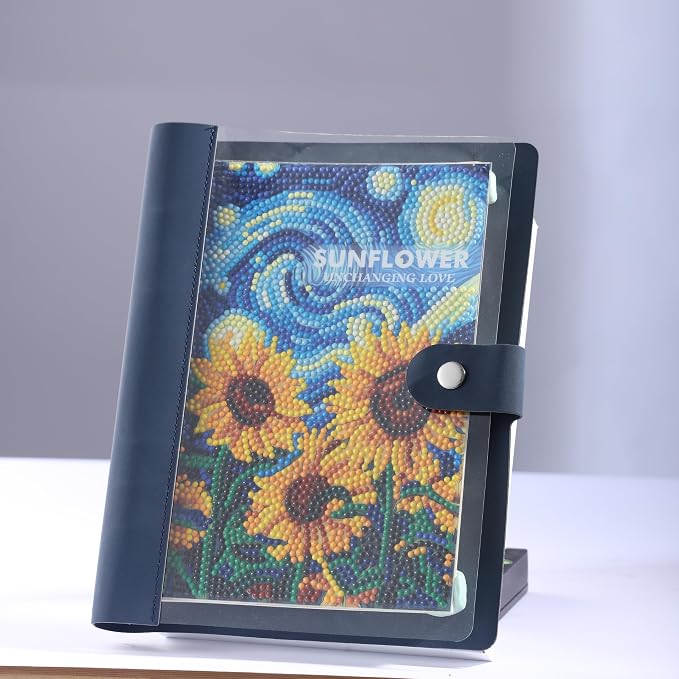 Party Ready DIY Diamond Art Journal Binder Book Cover Kit – Diamond Painting DIY Cover, Sparkling Rhinestone Mosaic Craft Project, Handmade Bling Journal for Adults & Teens (Sunflower)