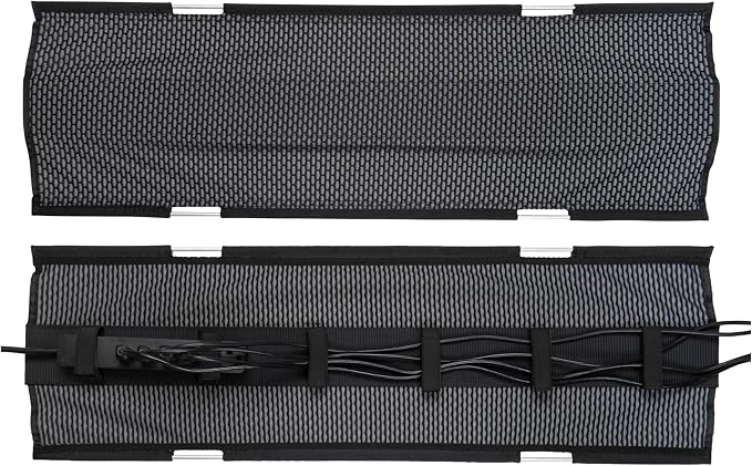 Perfect POSTURE Mesh Cable Organizer – Under Desk Cable Management with Adjustable Straps, Flexible Mesh, Easy-Access Design, & Standing Desk Compatible – 37.4” (Gray)