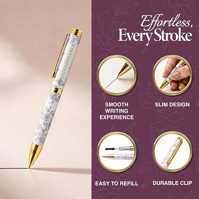 MESMOS High End Luxury Inspirational Gifts for Women, Congratulations Gifts for Women, German-Ink & 1mm Swiss-Tip Fancy Pens, Pretty Pen, Motivational Pens for Boss Lady & Managers