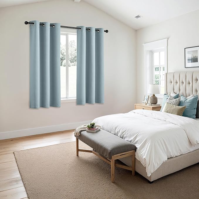 MIULEE Blackout Curtains for Bedroom Living Room 2 Panels, Thermal Insulated Room Darkening Drapes Grommet Noise Reducing Light Blocking Window Treatments 54 Inches Long 40x54 Inch Slate Blue
