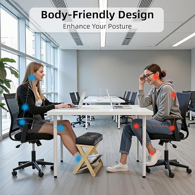 HOMELTSTBO Adjustable Foot Rest Under Desk, Wooden Double Step Desk Footrest with 3 Height Options & Non-Slip EVA Surface, Ergonomic Foot Rest For Under Desk At Work, Enhances Posture,Home Office-Pine
